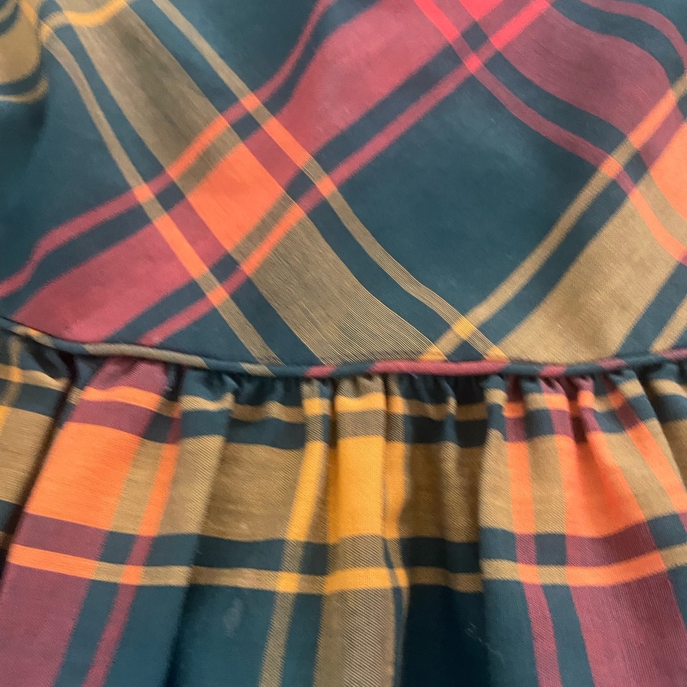 Vintage VTG toddler girls plaid collar drop waist dress - Picture 2 of 4